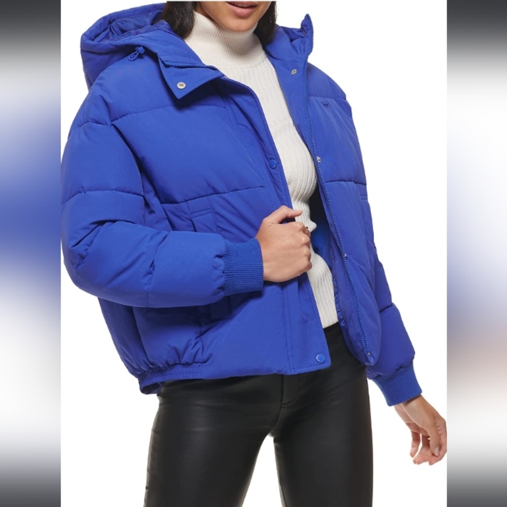 ⛔️SOLD⛔️🆕️NWT Levi's Women's Cinch Waist Puffer Jacket Crop Puffer Coat - Picture 1 of 16